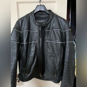 Black Genuine Leather ‘Wilson’s Leather’ Motorcycle Jacket